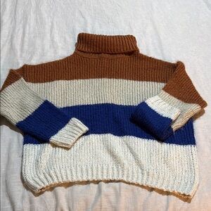 PEYTON JENSEN Colorblock Turtleneck Sweater